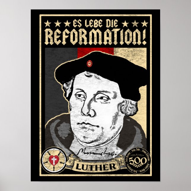 Póster Reforma de 500 años Luther Poster-Alemán (Frente)
