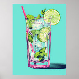 Póster Refrescamiento de Lime y Mint Splash