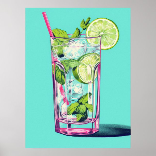 Póster Refrescamiento de Lime y Mint Splash (Frente)