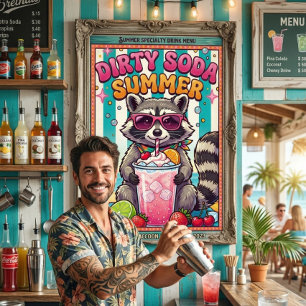 Póster Refresco Sucio de Verano  Bebida de Verano de Mapa