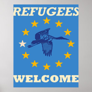 Póster refugees welcome