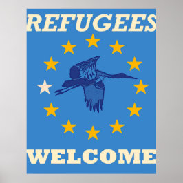 Póster refugiados bienvenidos