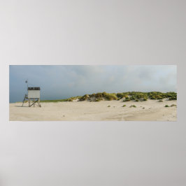 Póster Refugio de emergencia en el Poster de playa