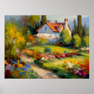 Póster Refugio de Florecimiento: Casa y Delight en el Jar