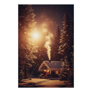 Póster Refugio de Navidad Iluminado