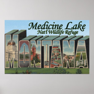 Póster Refugio nacional del lago medicine, Montana