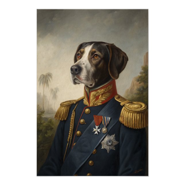 Póster Regal Dog General Retrato Personalizado Digital Vi (Anverso)