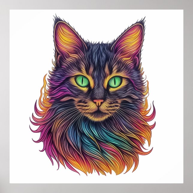 Póster Regal Gato Arcoiris (Frente)