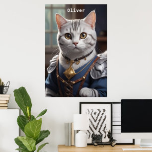 Póster Regal Knight American Shorthair Cat Majestic