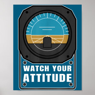 Póster Regala un reloj con actitud piloto de aviación en