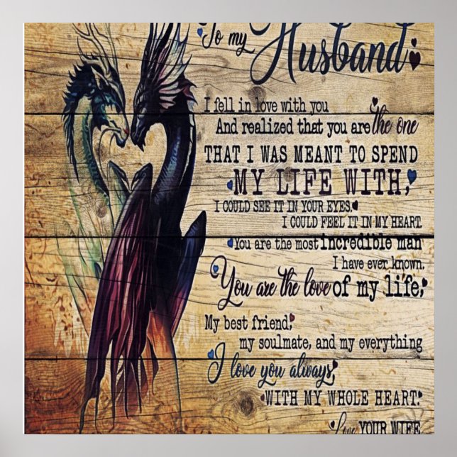 Póster Regalo a mi marido, carta de citas de amor (Frente)