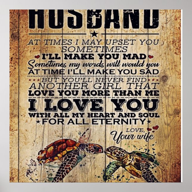 Póster Regalo a mi marido, carta de citas de amor (Frente)