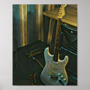 Póster regalo acústico de guitarra eléctrica de bajo
