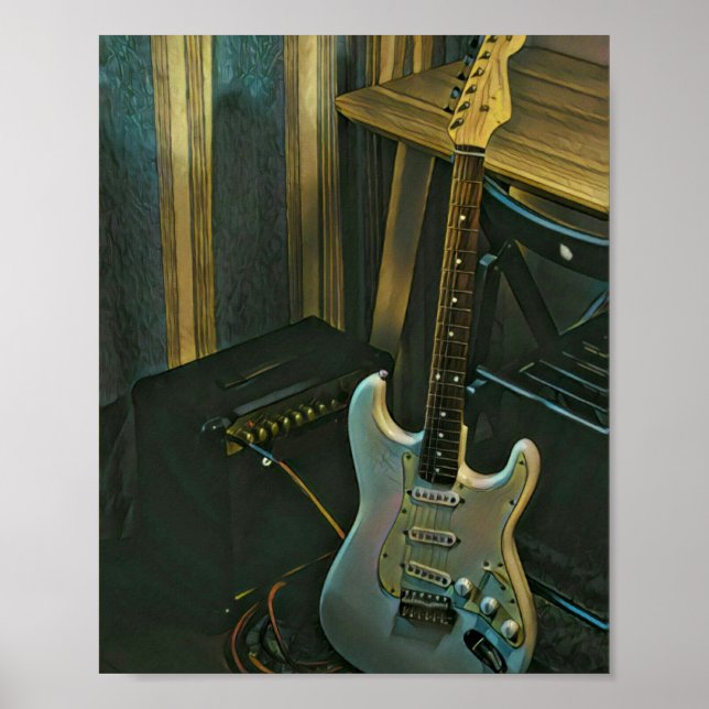 Póster regalo acústico de guitarra eléctrica de bajo (Frente)