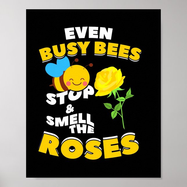 Póster Regalo apicultor | Incluso abejas ocupadas (Frente)