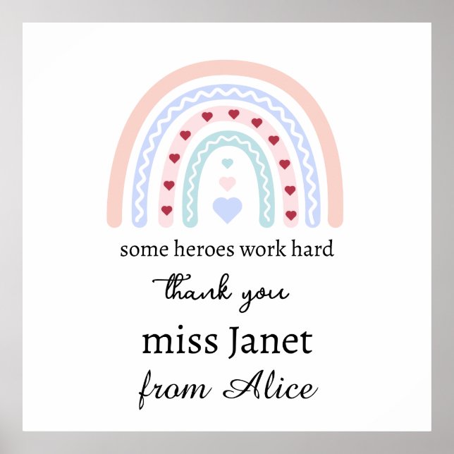 Póster Regalo Arcoíris de agradecimiento de Navidad del p (Frente)