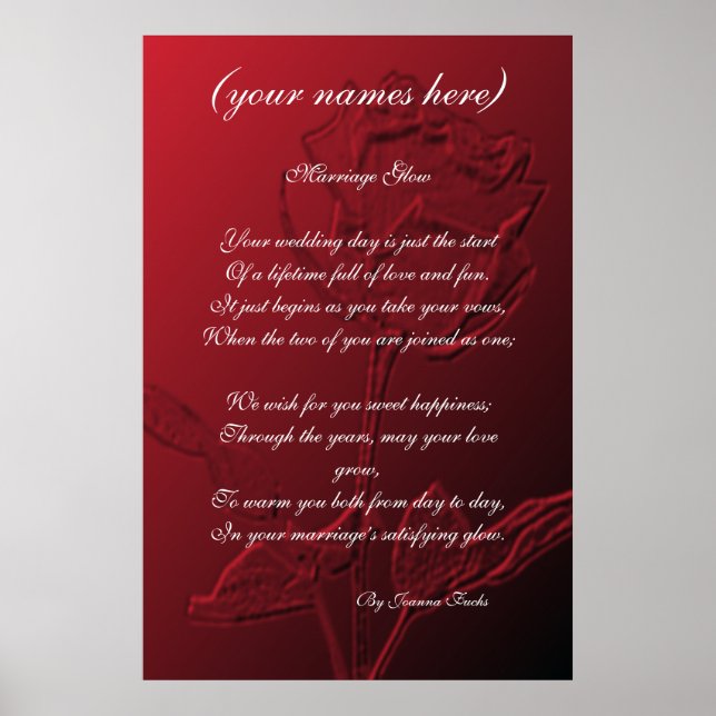 Póster Regalo boda para la novia y el novio (Frente)