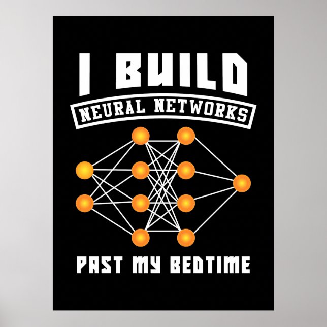 Póster Regalo científico | Construir Redes Neuronales (Frente)