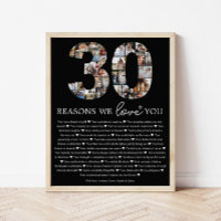 Regalo conmemorativo 30 razones por las que te ama