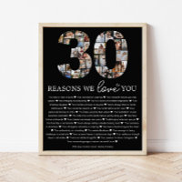 Regalo conmemorativo 30 razones por las que te ama