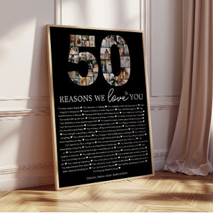 Póster Regalo conmemorativo 50 razones por las que te ama