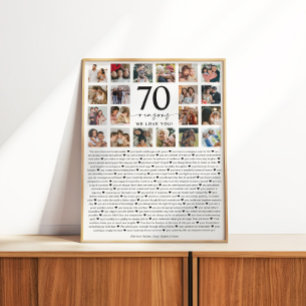 Póster Regalo conmemorativo de collage de fotos de 70 raz