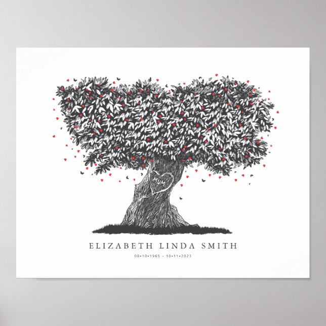 Póster Regalo conmemorativo por la pérdida de mamá, Árbol (Frente)