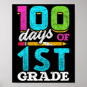 Póster Regalo de 100 días de escuela para estudiantes de