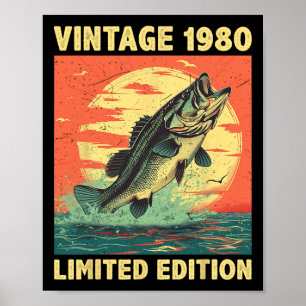 Póster Regalo de 45 años 1980 Pescador Pescador 45