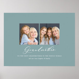 Póster Regalo de abuela de escritura fotográfica mínima m