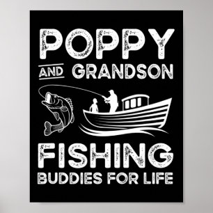 Póster Regalo de Abuela y Nieto Compañeros de Pesca para
