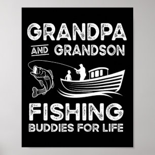 Póster Regalo de abuelo y nieto compañeros de pesca para
