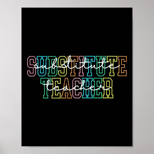 Póster Regalo de Agradecimiento para Maestro Sustituto (Frente)