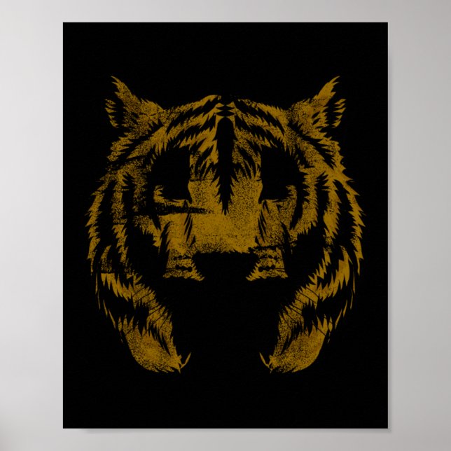 Póster Regalo de amante de gato salvaje de cabeza de tigr (Frente)