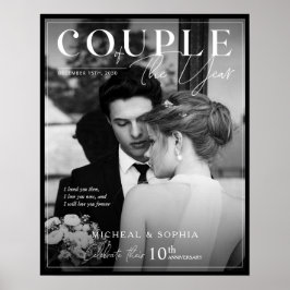 Póster Regalo de aniversario de boda Portada de foto de b