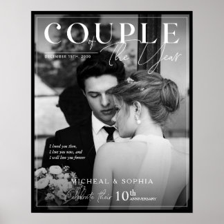 Póster Regalo de aniversario de boda Portada de foto de b