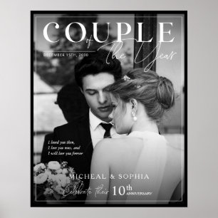 Póster Regalo de aniversario de bodas cubierta de foto co