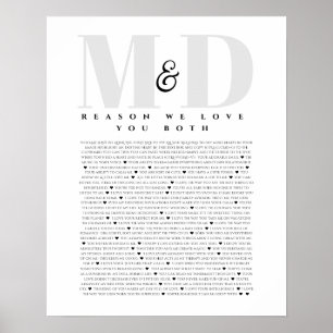 Póster regalo de aniversario de bodas para padres, amigos