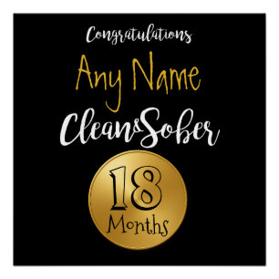 Póster Regalo de aniversario de cumpleaños limpio y sobri