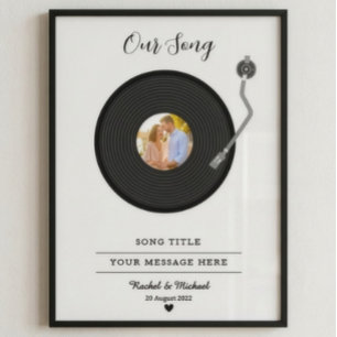 Póster Regalo de aniversario de foto de pareja personaliz