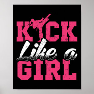 Póster Regalo de artes marciales como el Chica Karate Tae
