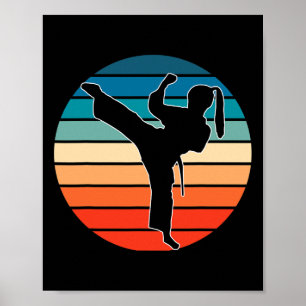 Póster Regalo de artes marciales para niñas - Diseño retr