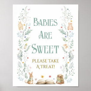 Póster Regalo de Baby Shower Libro Bebés son Dulces
