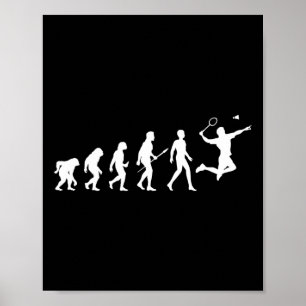 Póster Regalo De Badminton De Evolución Para Los Jugadore