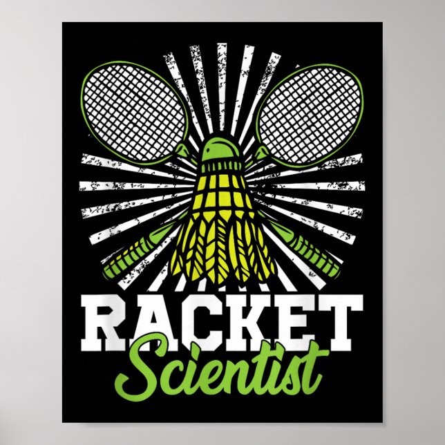 Póster Regalo de bádminton lanzadera Raqueta Científico b (Frente)