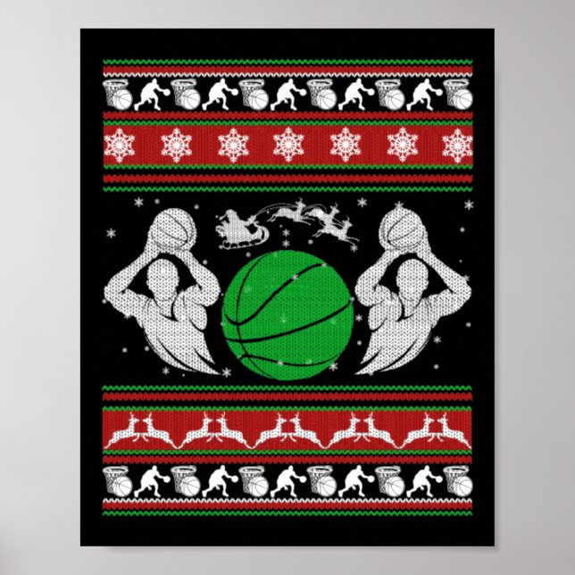Póster Regalo de Baloncesto de Navidad (Frente)