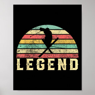 Póster Regalo de barco de esquí gráfico de leyenda de esq