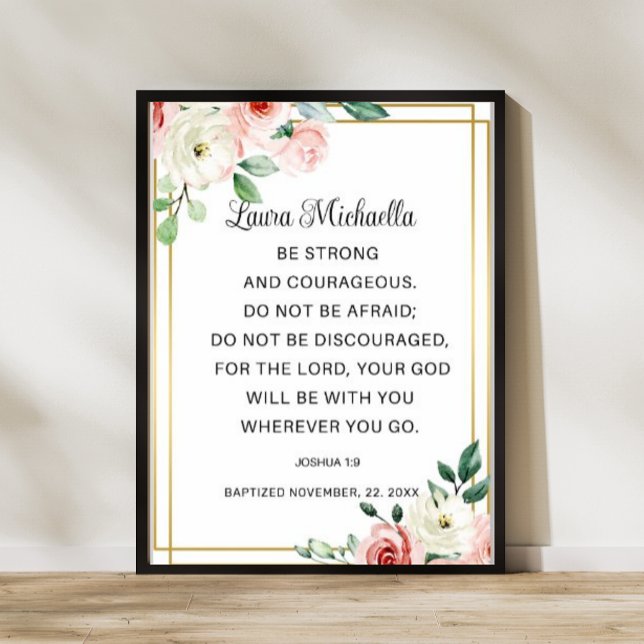 Póster Regalo de Bautismo Joshua 1 9 (Subido por el creador)