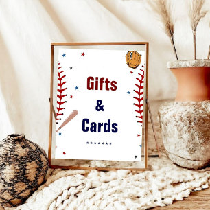 Póster Regalo de béisbol y tarjeta Cumpleaños Baby Shower
