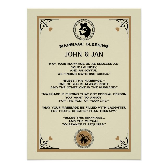 Póster Regalo de bendición de matrimonio (Anverso)